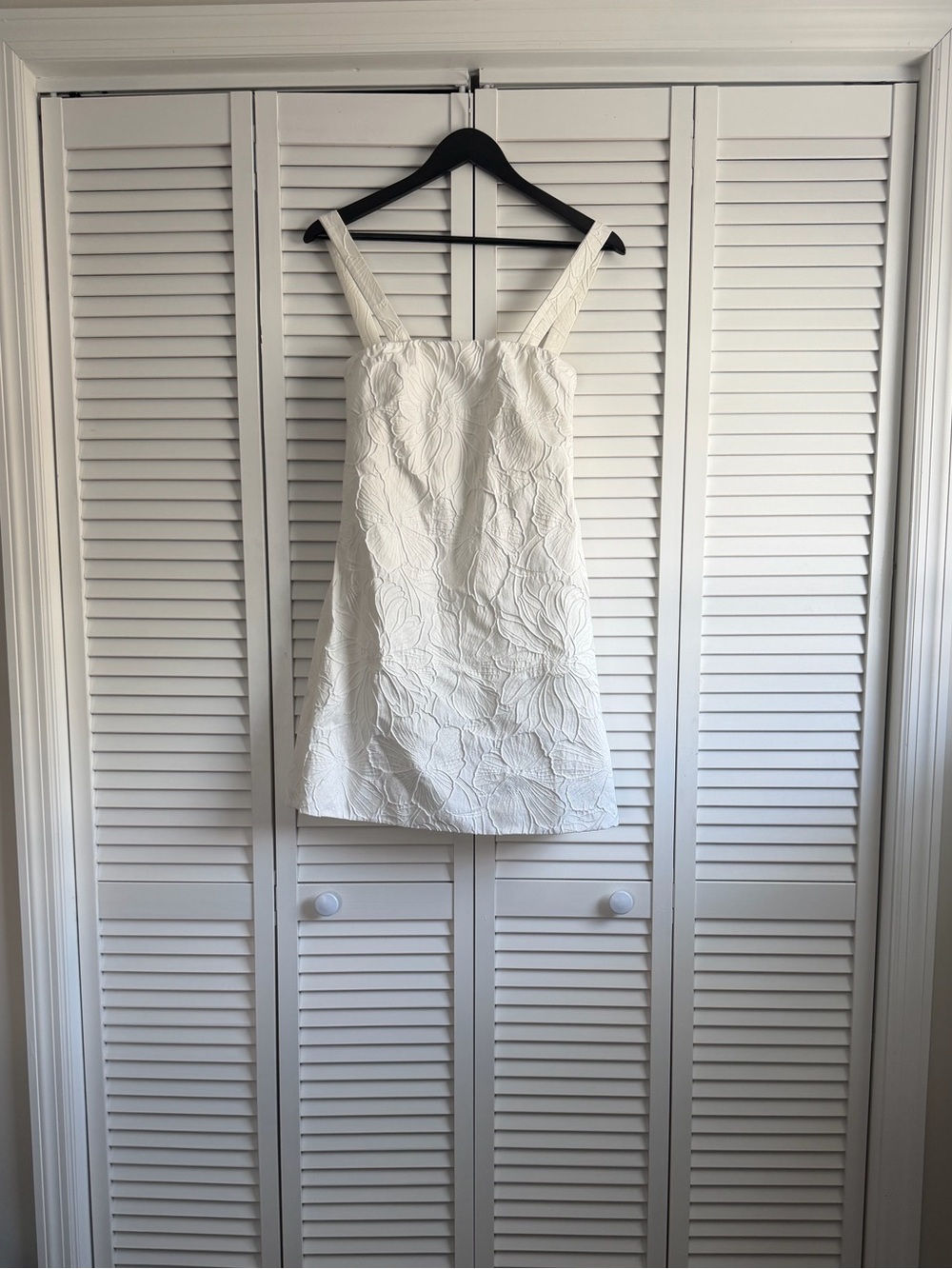 J.CREW Floral Embossed Convertible Mini Dress in White